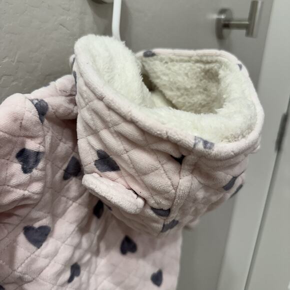 Nordstrom Pink Heart Quilted Bear Ears Bunting - Picture 7 of 11